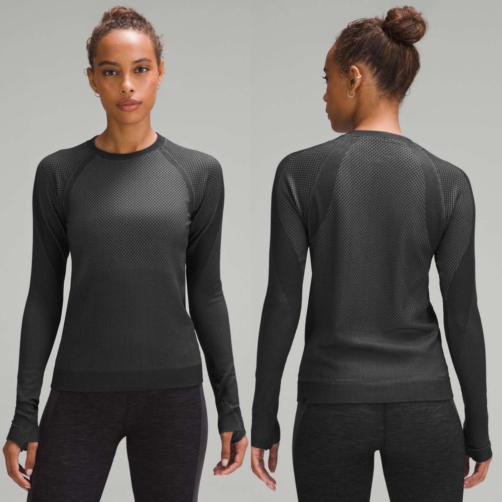 NWT Lululemon Rest Less Pullover Curve Block Black / Rhino Grey W3GZ0S Size 4